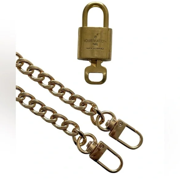 Louis Vuitton Gold Lock & Key #300 w NEW Aftermath Chain 32” - Picture 3 of 8